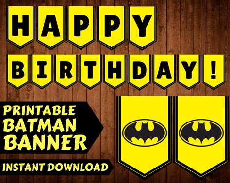 Printable Batman Birthday Banner